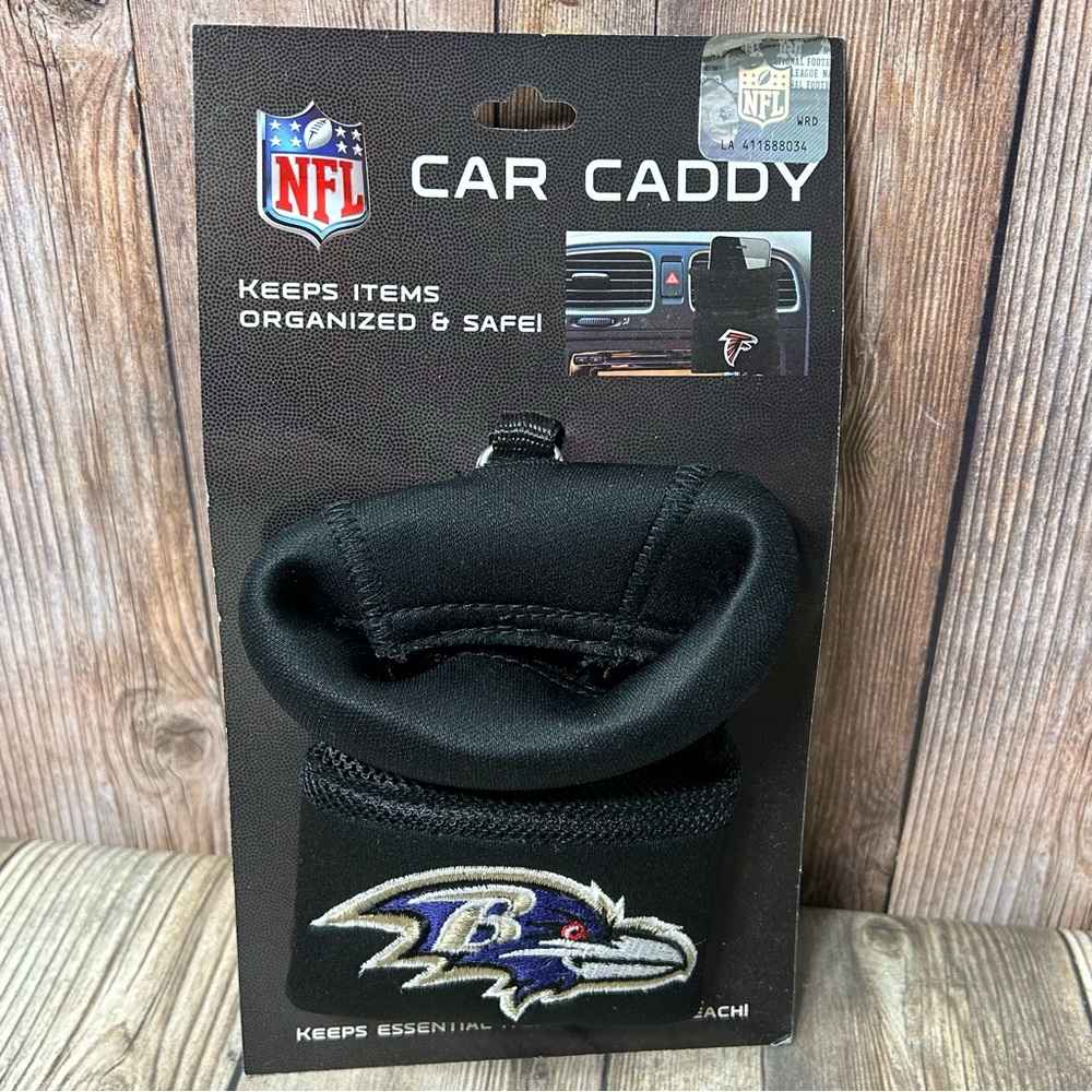 NFL Baltimore Ravens Car Caddy Organizer For Cell Phone Holder Sunglasses Pens